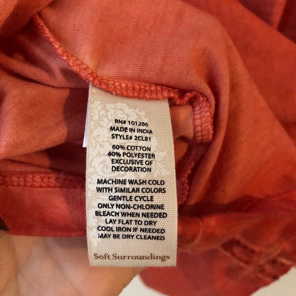 Soft Surroundings Philomena Orange Chevron Top - Picture 6 of 8